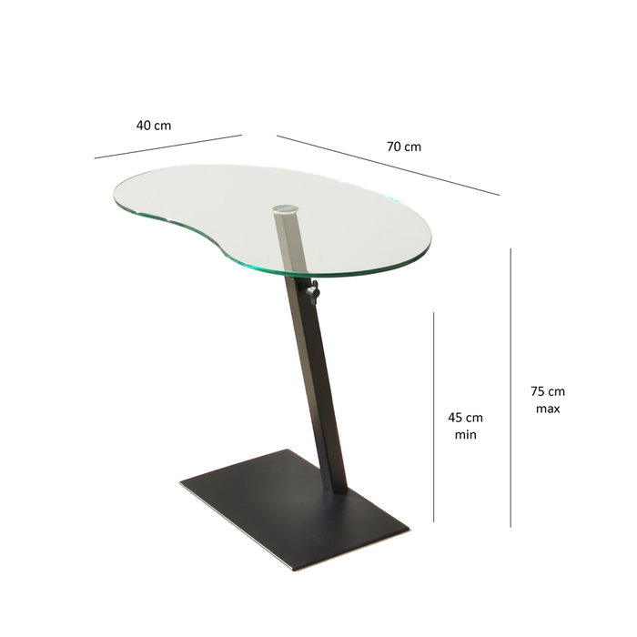 Hanah Home Fagioli - Mesa de centro negra con cristal templado Hanah Home Fagioli - Mesa de centro negra con cristal templado
